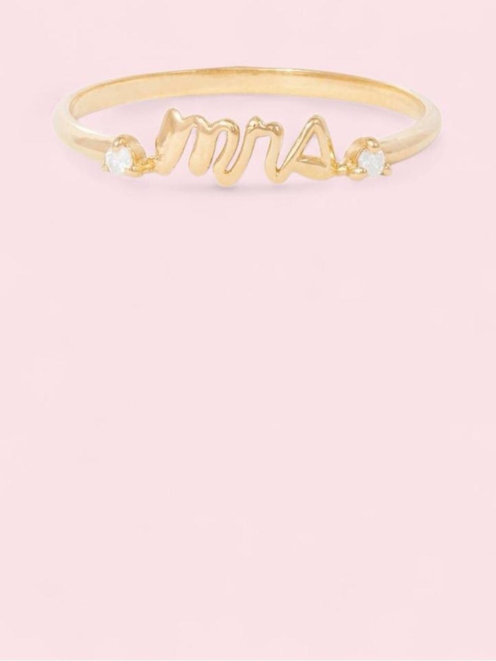 10k Gold 'Mrs' Script Ring with Diamond Stones 💍